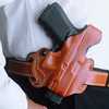 Desantis Gunhide 085Ta8BZ0 Thumb Brake Mini Slide Tan Saddle Leather OWB Fits Glock 43, 43X, 48 Right Hand